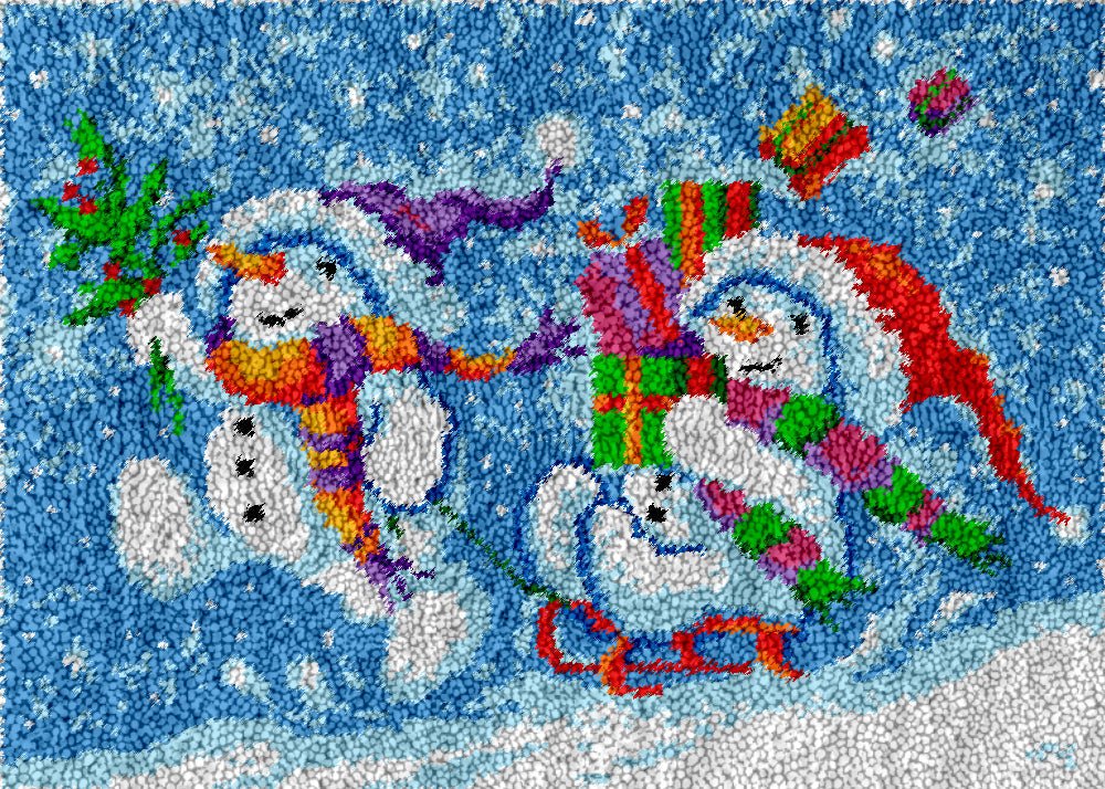 Adorable Snowmans DIY Latch Hook Rug Making Kit For Adults – Latch Hook  Crafts