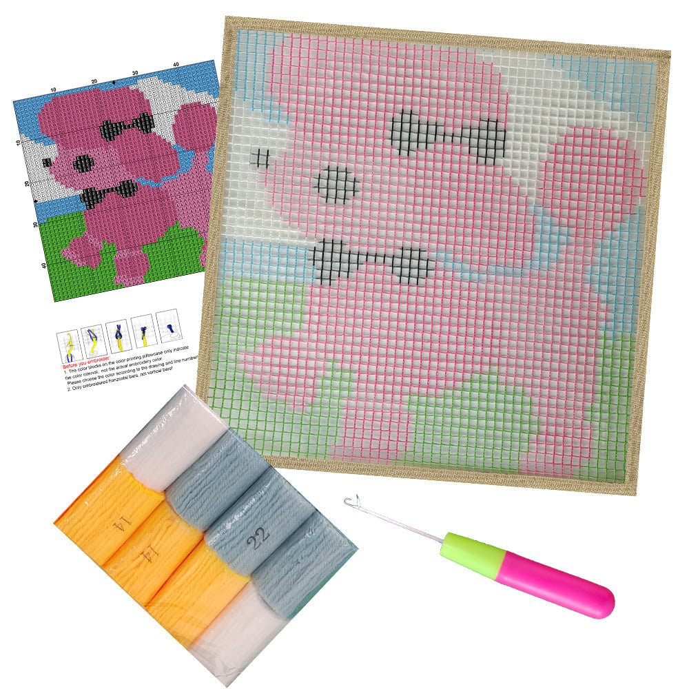 Fabulous Poodle - Latch Hook Kit for Kids - diy-latch-hook