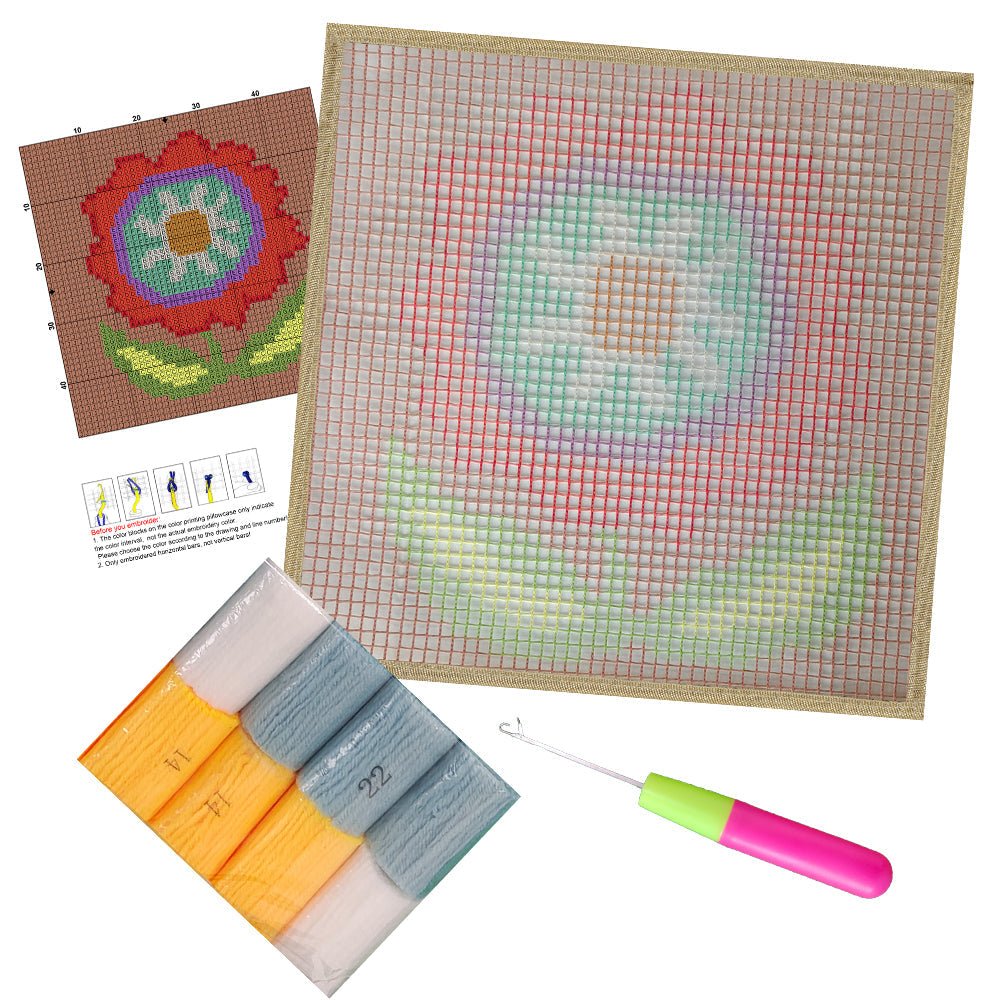 Fresh Flower - Latch Hook Kit for Kids - diy-latch-hook