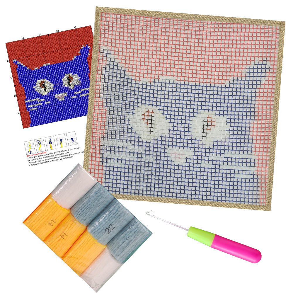 Lost Cat - Latch Hook Kit for Kids - diy-latch-hook