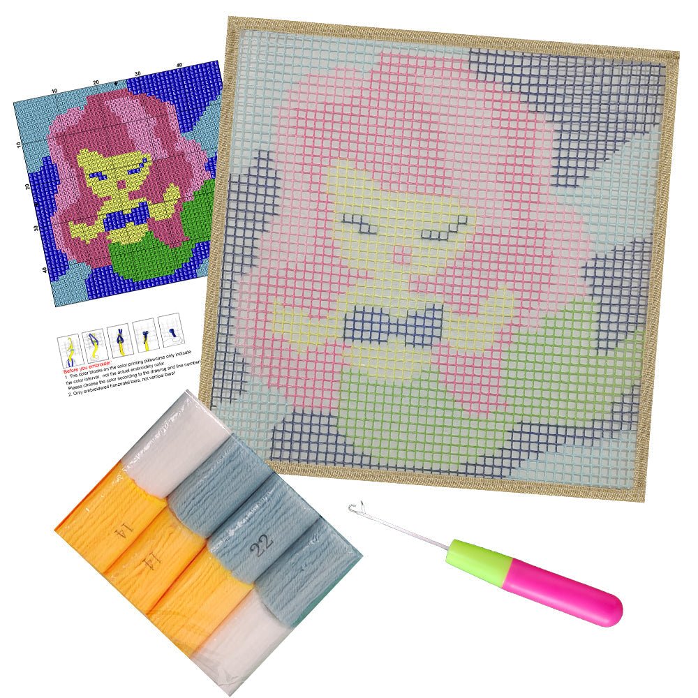 Saucy Mermaid - Latch Hook Kit for Kids - diy-latch-hook