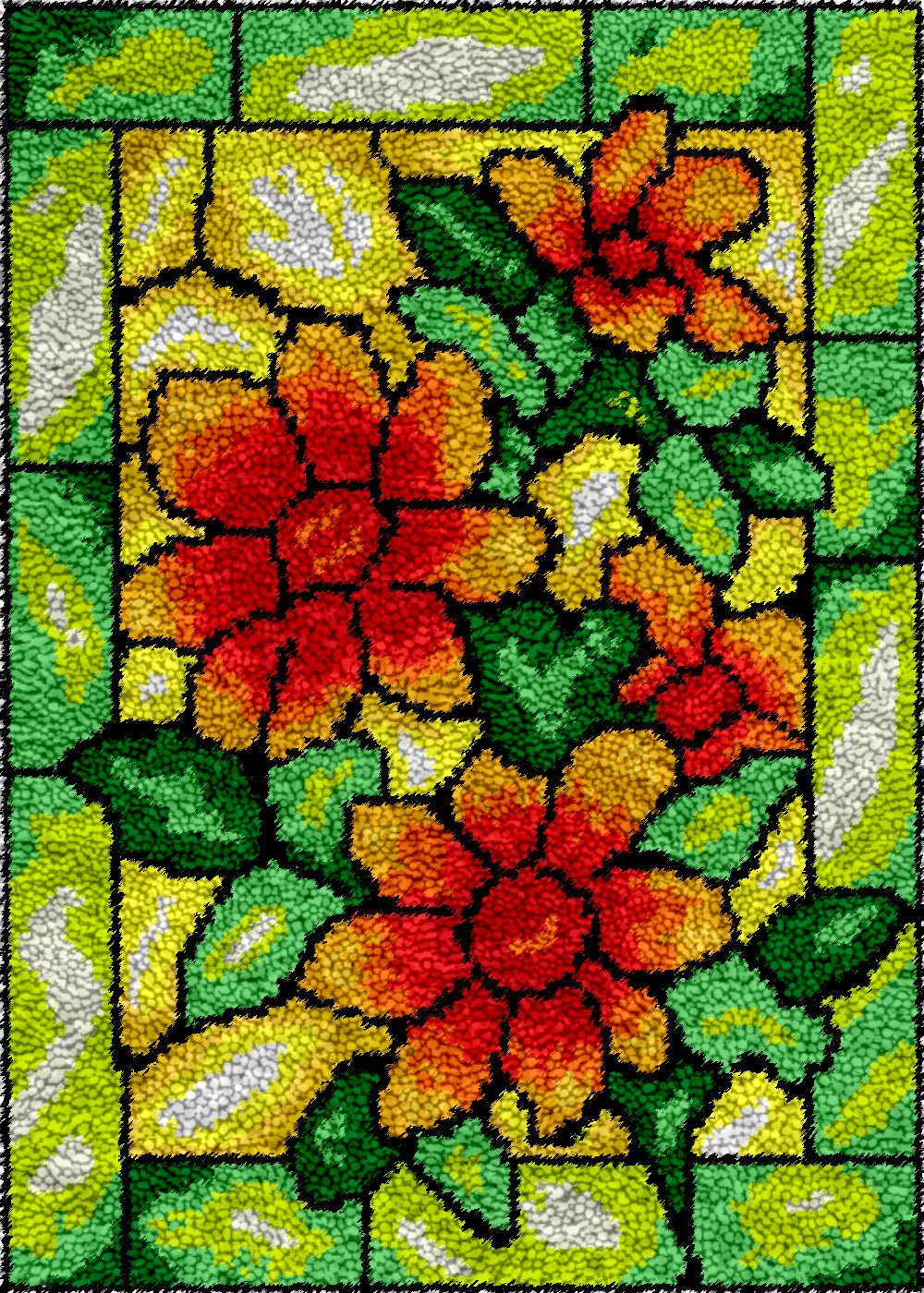 Sunflower (Stained Glass) DIY Latch Hook Rug Making Kit For Adults