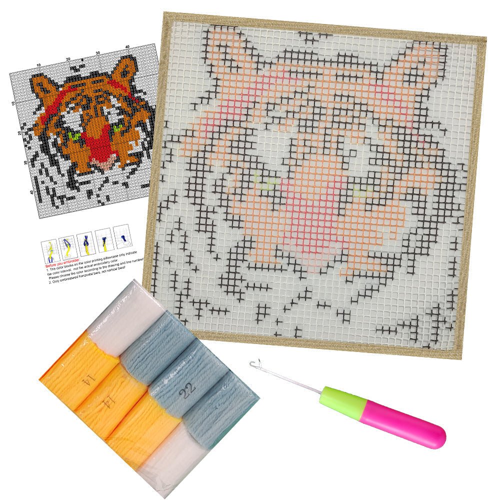 Wild Tiger - Latch Hook Kit for Kids - diy-latch-hook