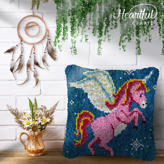 unicorn latch hook pillow