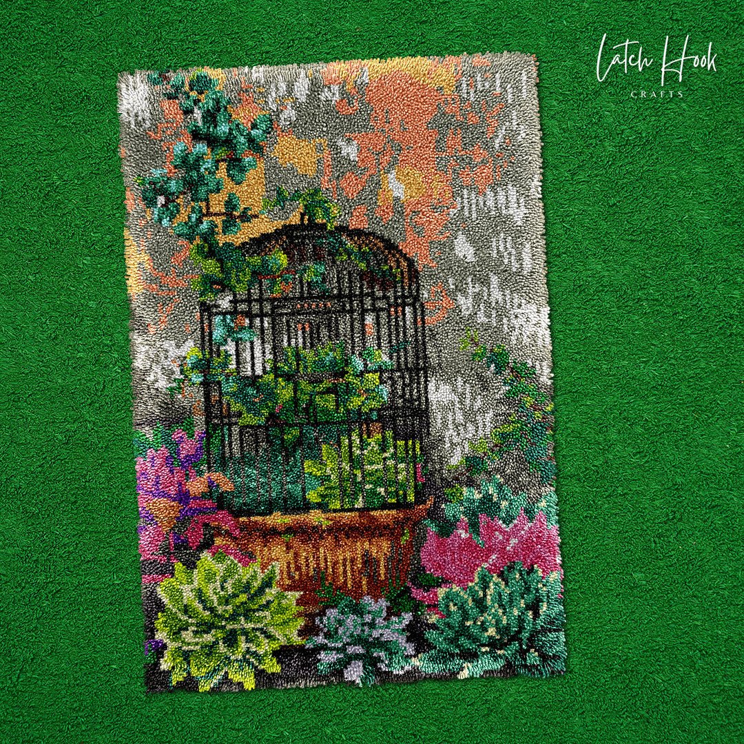Botanical Sanctuary - Latch Hook Rug Kit - Latch Hook Crafts