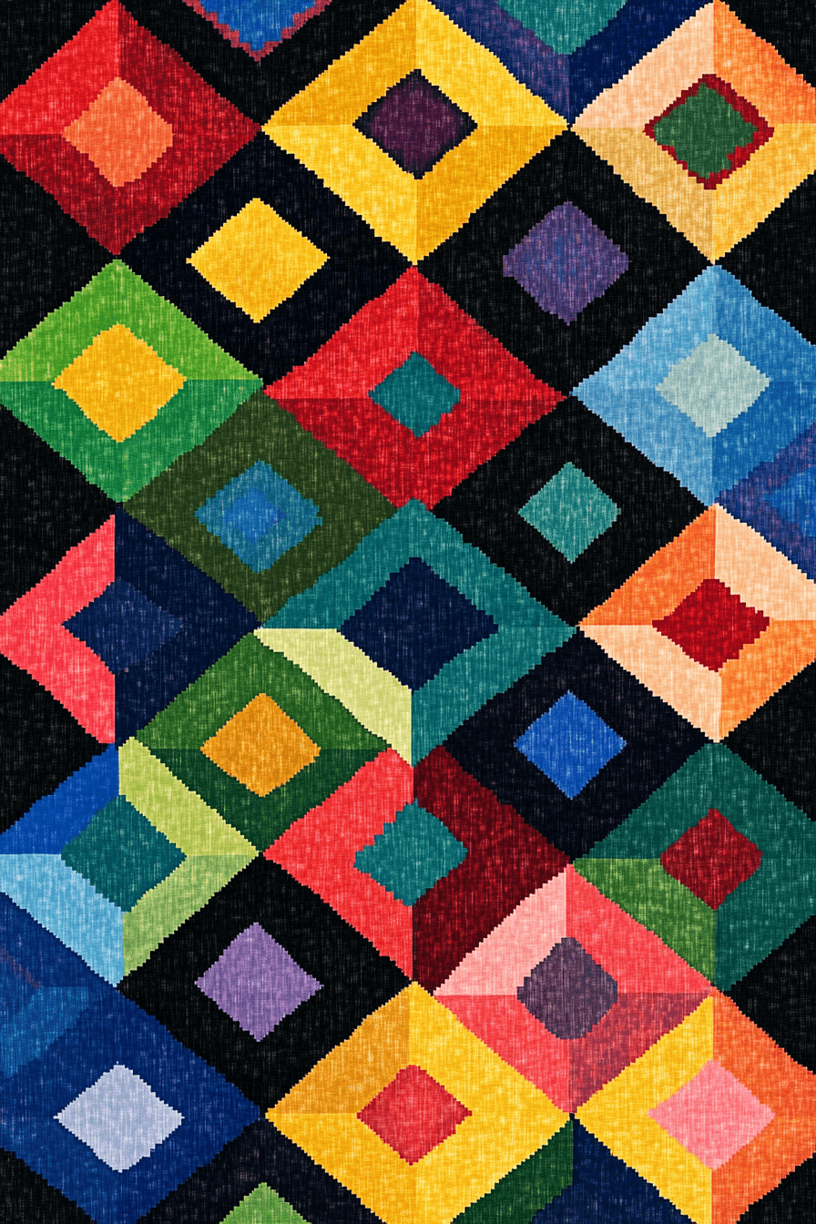 Geometric Diamonds - Latch Hook Rug Kit - Latch Hook Crafts