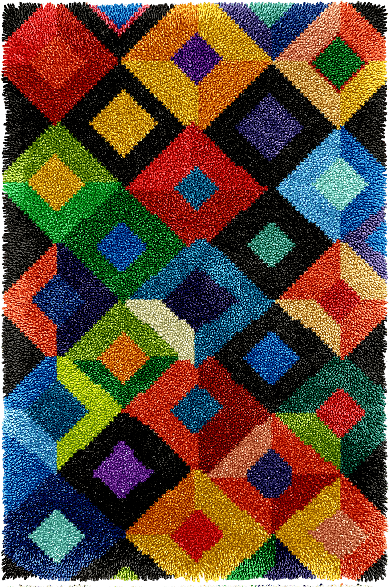 Geometric Diamonds - Latch Hook Rug Kit - Latch Hook Crafts