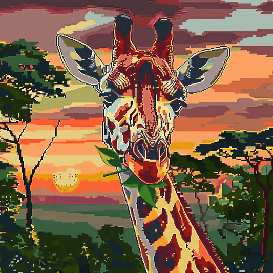 Golden Horizon Giraffe - Latch Hook Pillowcase Kit - Latch Hook Crafts