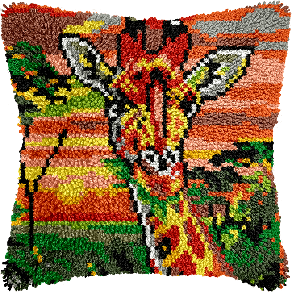 Golden Horizon Giraffe - Latch Hook Pillowcase Kit - Latch Hook Crafts