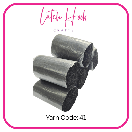 Jet Black Latch Hook Yarn - Latch Hook Crafts