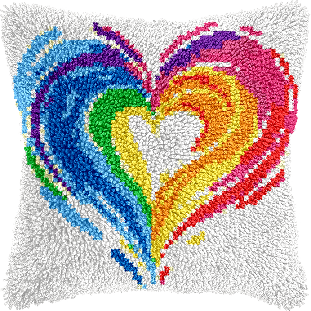 Love in Color - Latch Hook Pillowcase Kit - Latch Hook Crafts