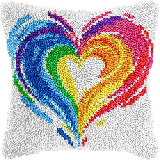 Love in Color - Latch Hook Pillowcase Kit - Latch Hook Crafts