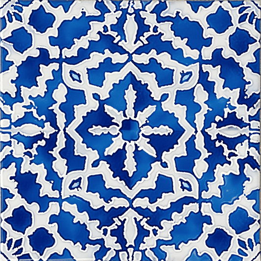 Mediterranean Blue Pattern - Latch Hook Pillowcase Kit - Latch Hook Crafts