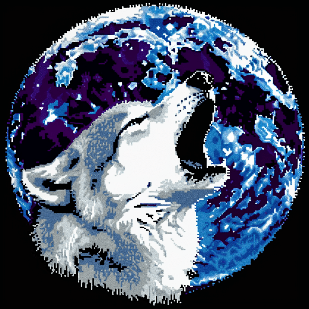 Moonlight Wolf - Latch Hook Pillowcase Kit - Latch Hook Crafts