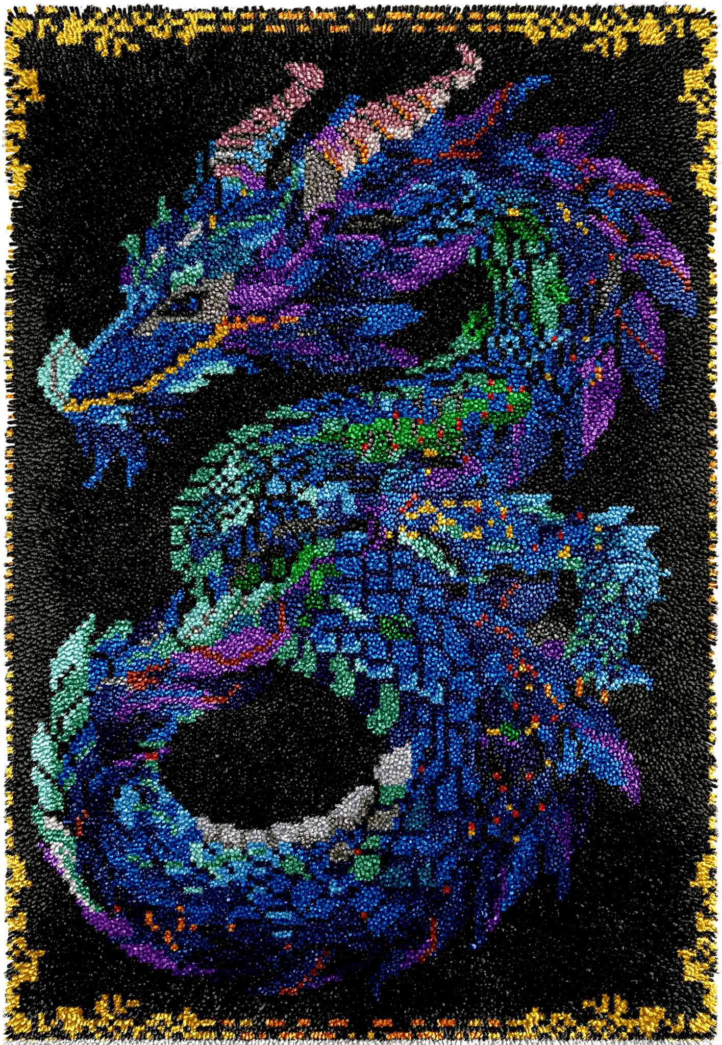 Mythic Dragon - Latch Hook Rug Kit - Latch Hook Crafts