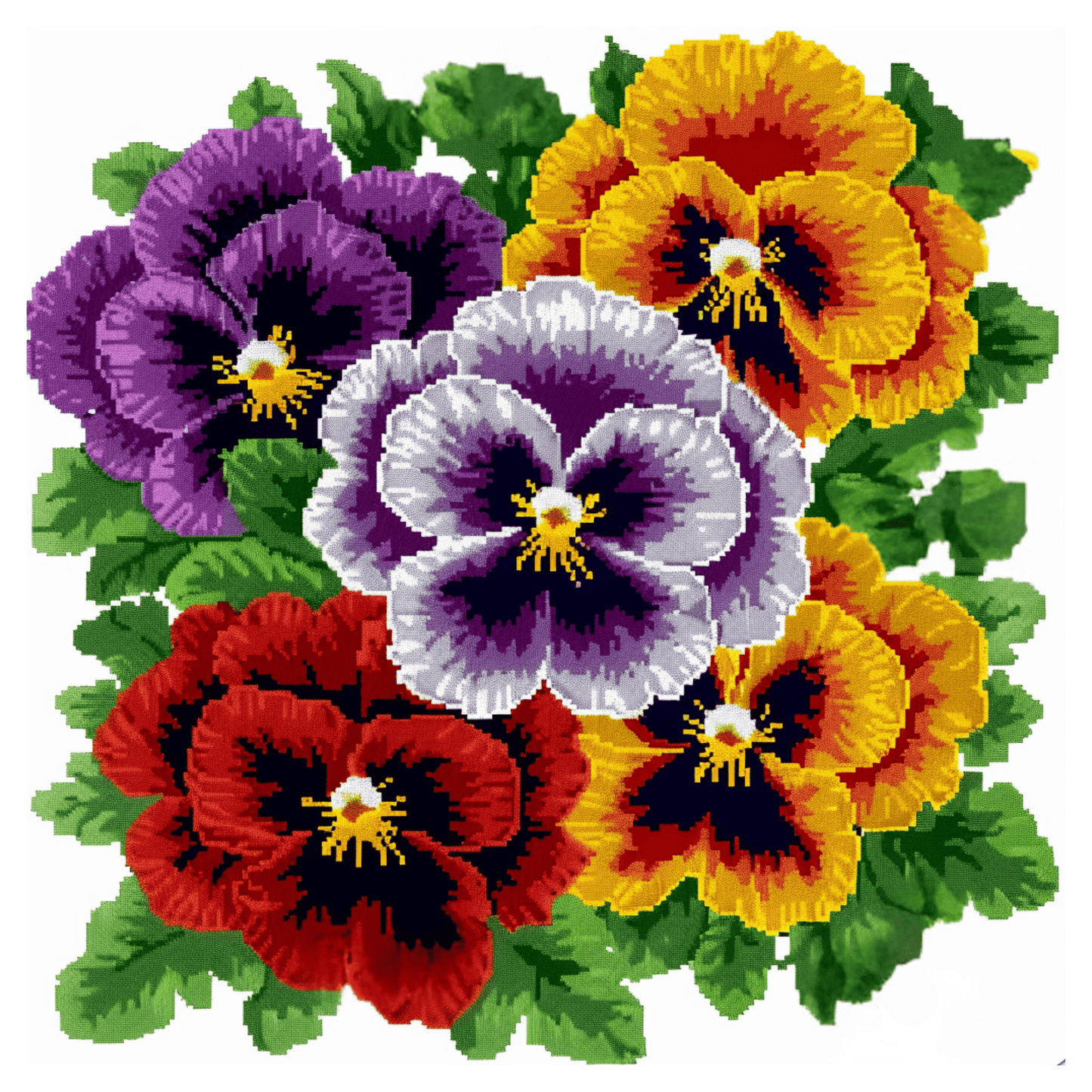 Pansy Bloom - Latch Hook Pillowcase Kit - Latch Hook Crafts