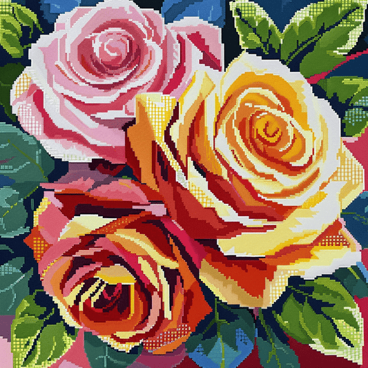 Radiant Roses - Latch Hook Pillowcase Kit - Latch Hook Crafts