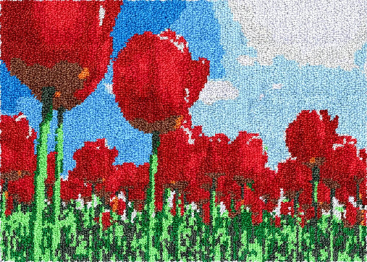 Red Tulips - Latch Hook Rug Kit - Latch Hook Crafts