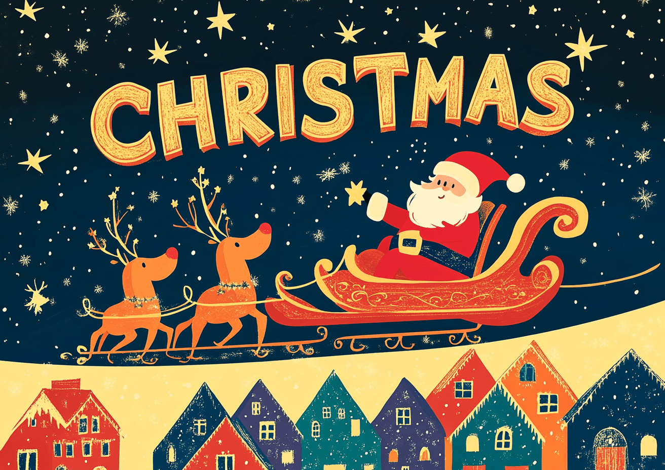 Santa's Sleigh Ride - Latch Hook Rug Kit - Latch Hook Crafts