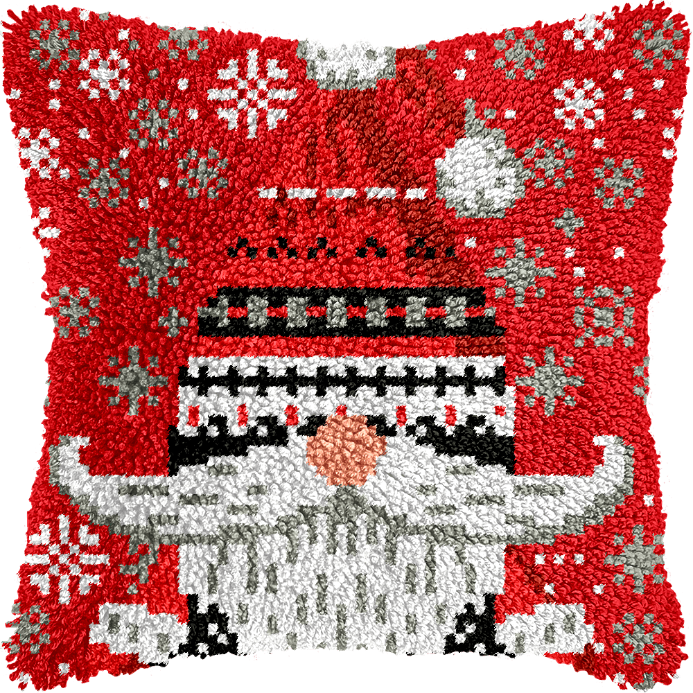 Snowflake Gnome - Latch Hook Pillowcase Kit - Latch Hook Crafts