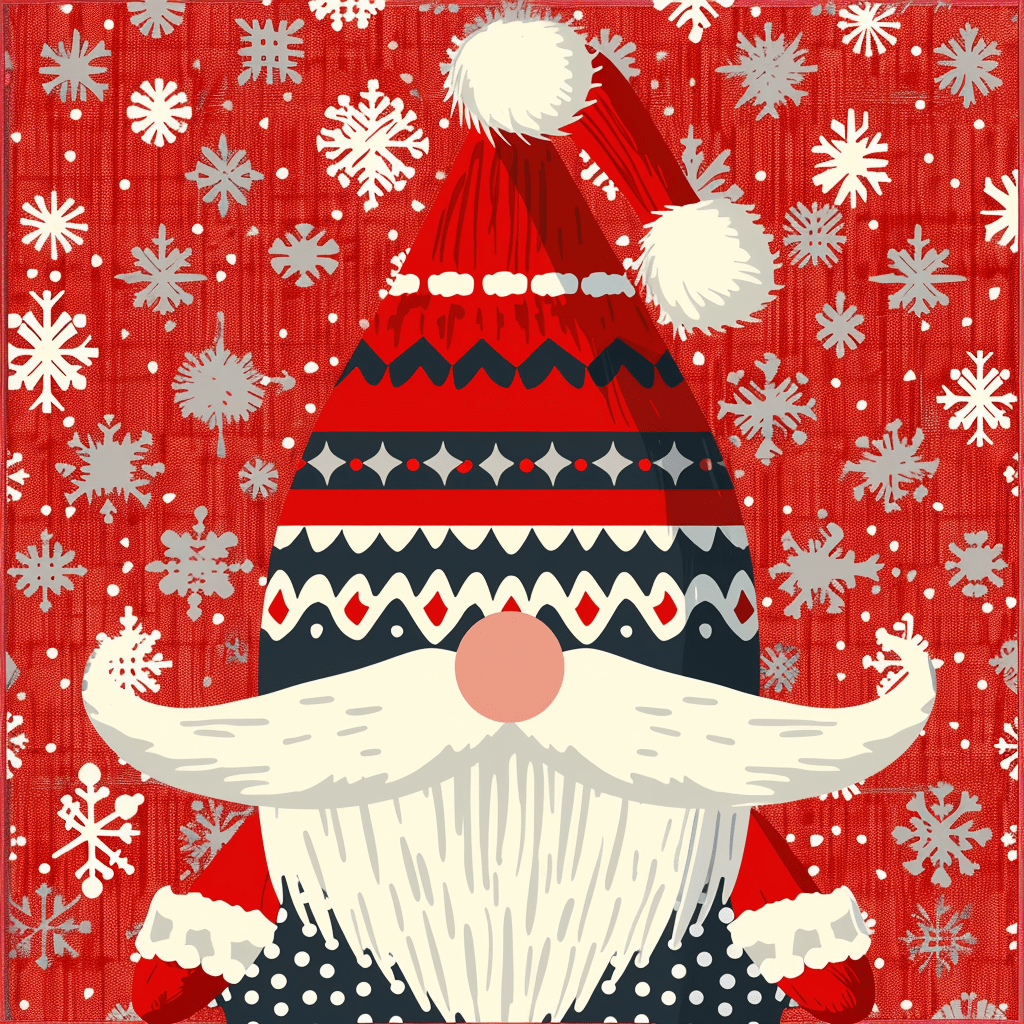 Snowflake Gnome - Latch Hook Pillowcase Kit - Latch Hook Crafts