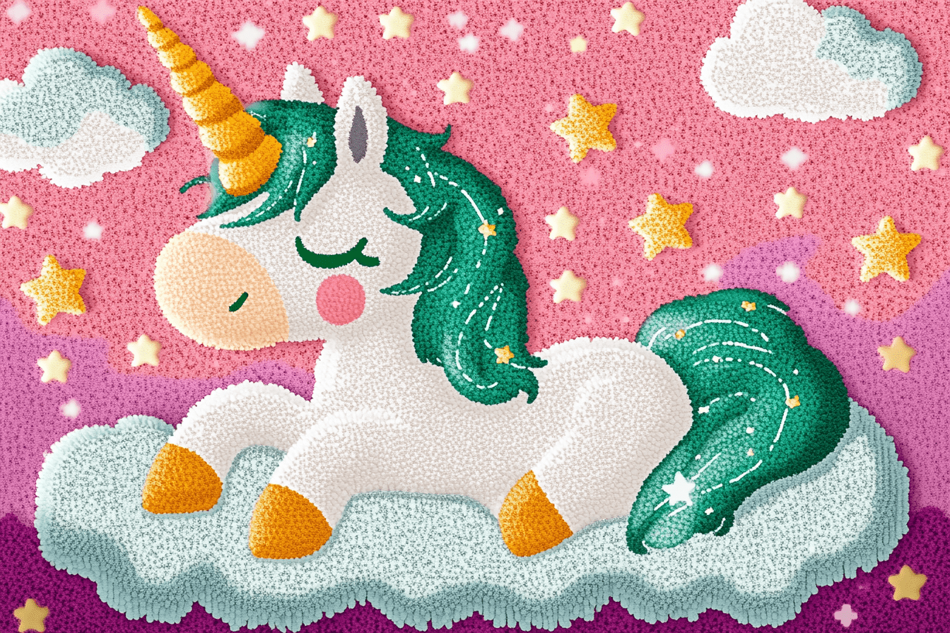 Sparkle Unicorn - Latch Hook Rug Kit - Latch Hook Crafts