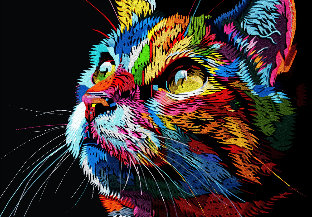 Technicolor Whiskers - Latch Hook Rug Kit - Latch Hook Crafts