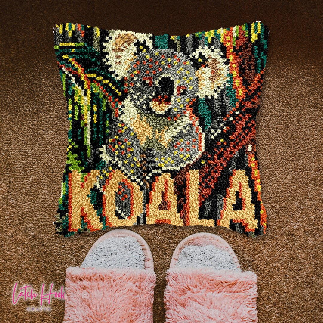 Treetop Koala - Latch Hook Pillowcase Kit - Latch Hook Crafts