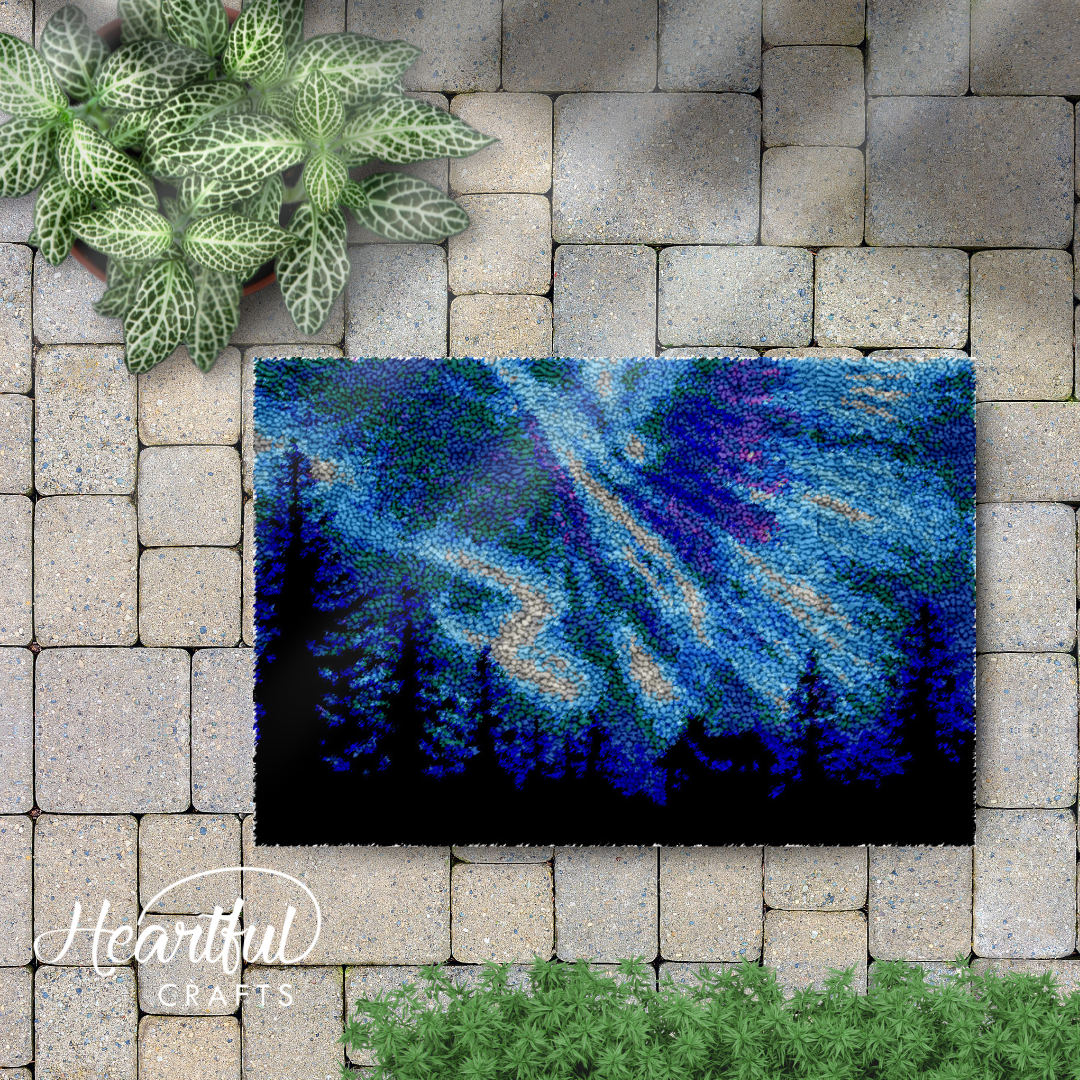 Northern Lights Latch Hook Rug by Heartful Crafts
