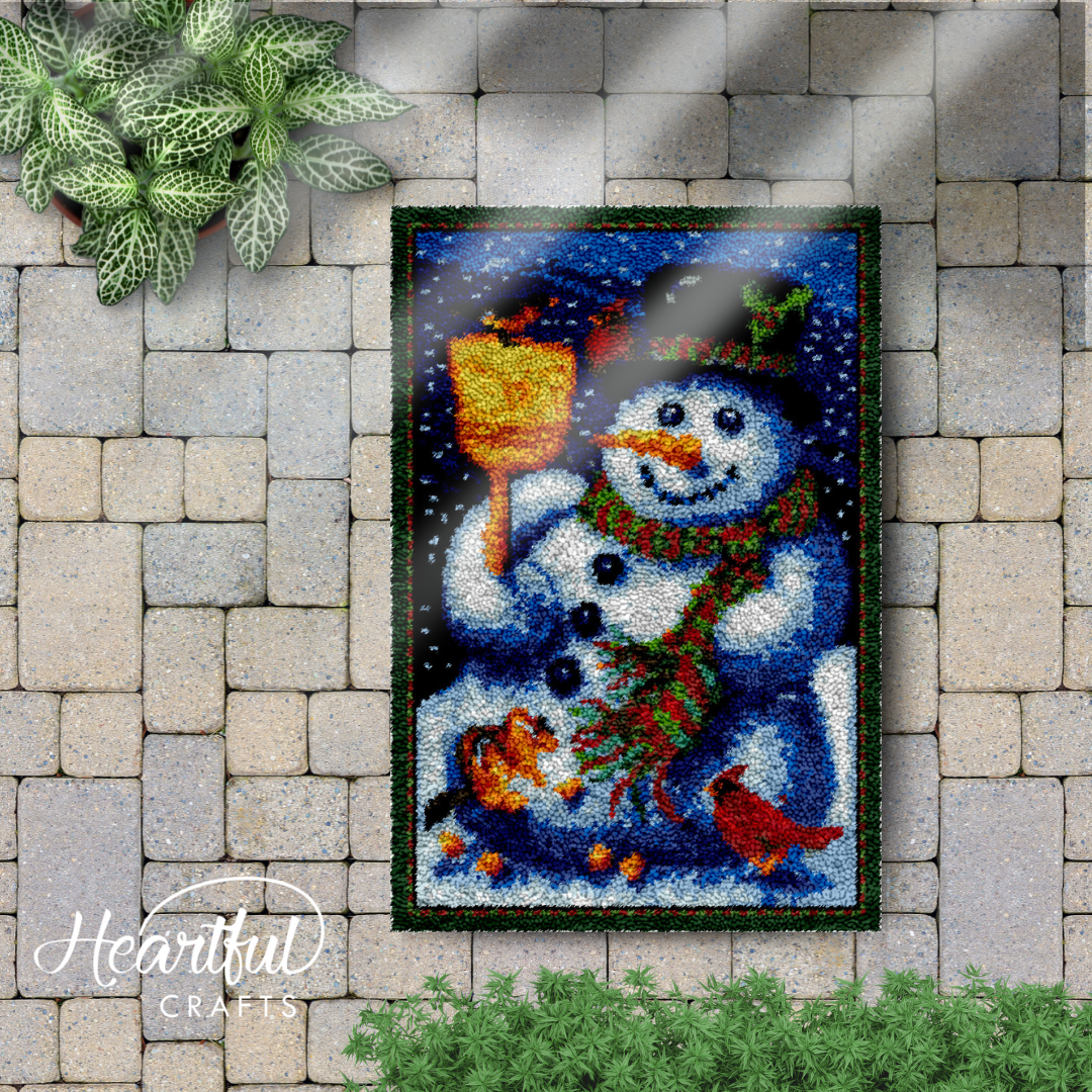Mr. Snowman Latch Hook Rug by Heartful Crafts