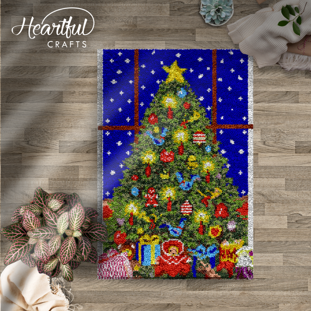 Perfect Christmas Tree Latch Hook Rug by Heartful Crafts