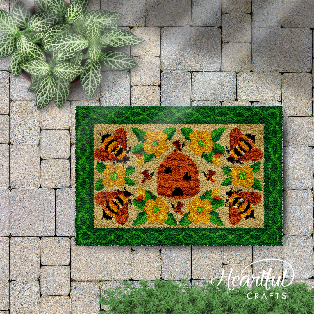 Bee Hive Latch Hook Rug by Heartful Crafts