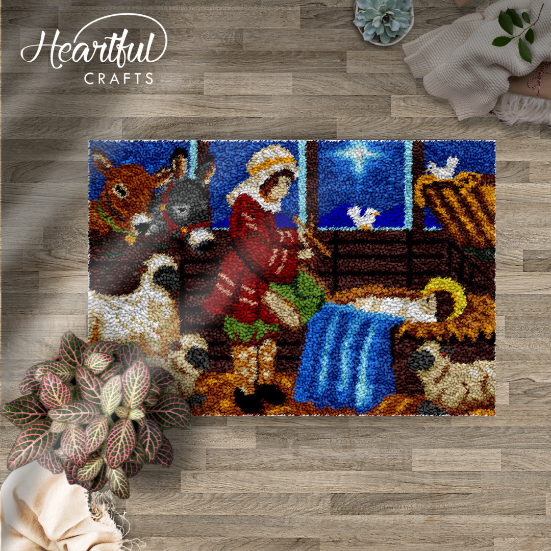 The Nativity Latch Hook Rug by Heartful Crafts