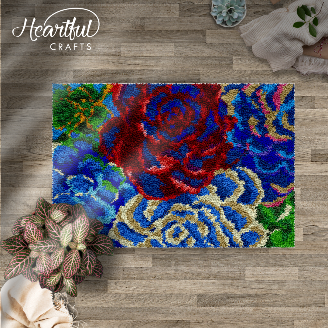 Flourishing Succulents Latch Hook Rug by Heartful Crafts