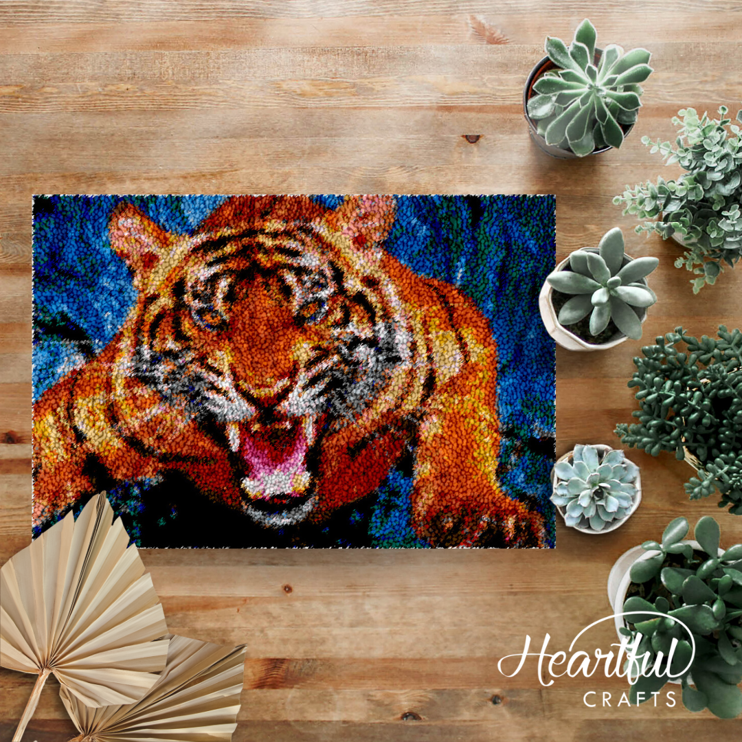 Feral Tiger Latch Hook Rug by Heartful Crafts