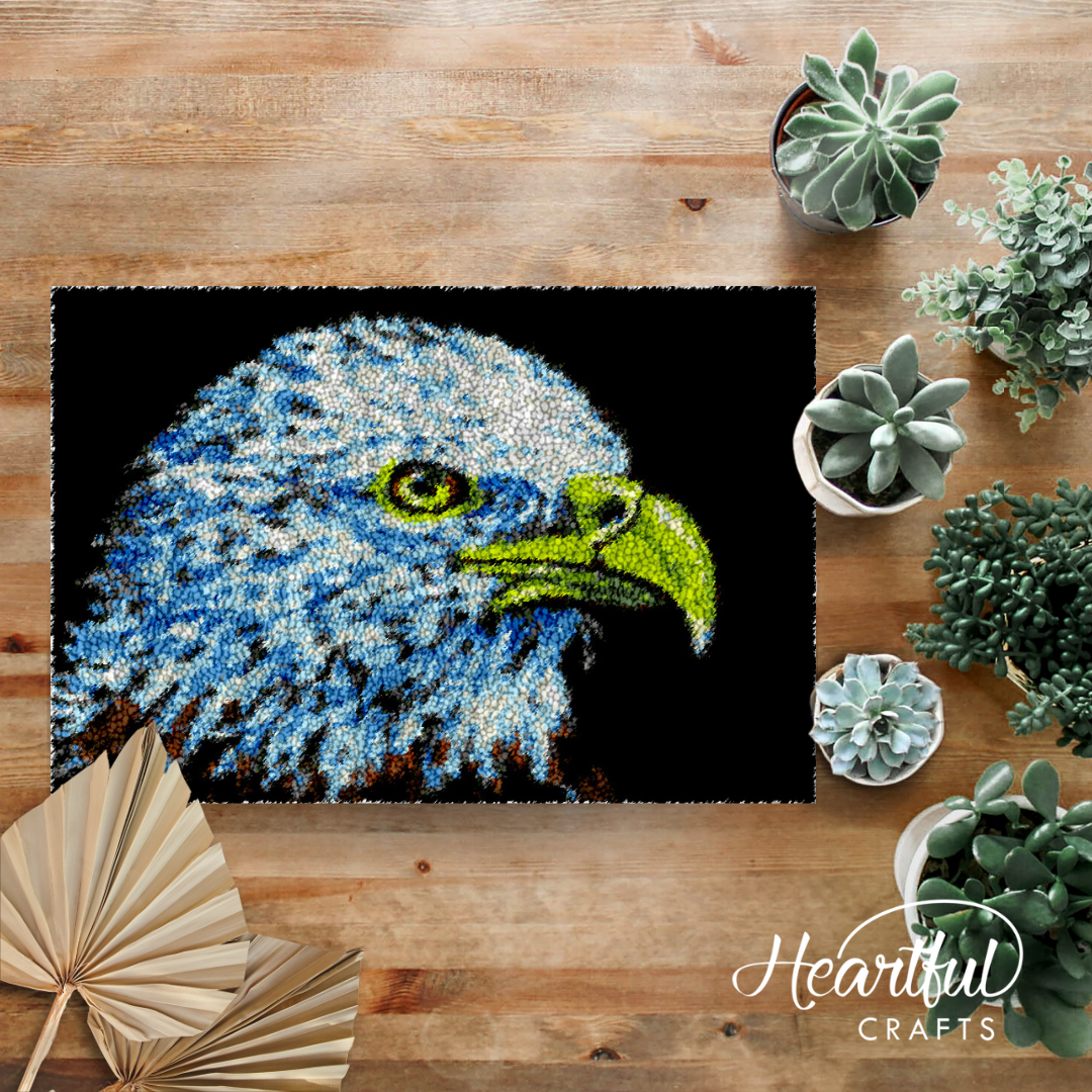 Majestic Bald Eagle Latch Hook Rug by Heartful Crafts