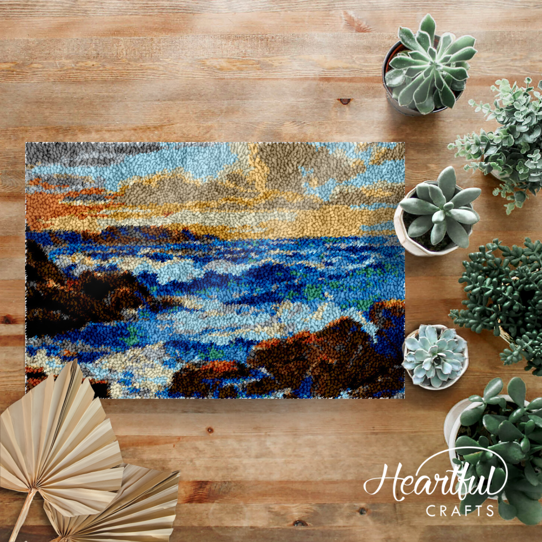 Calming Waves Latch Hook Rug by Heartful Crafts