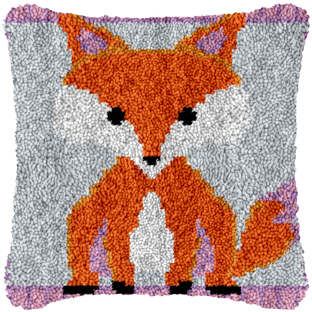 Cartoon Fox Latch Hook Pillowcase by Heartful Crafts