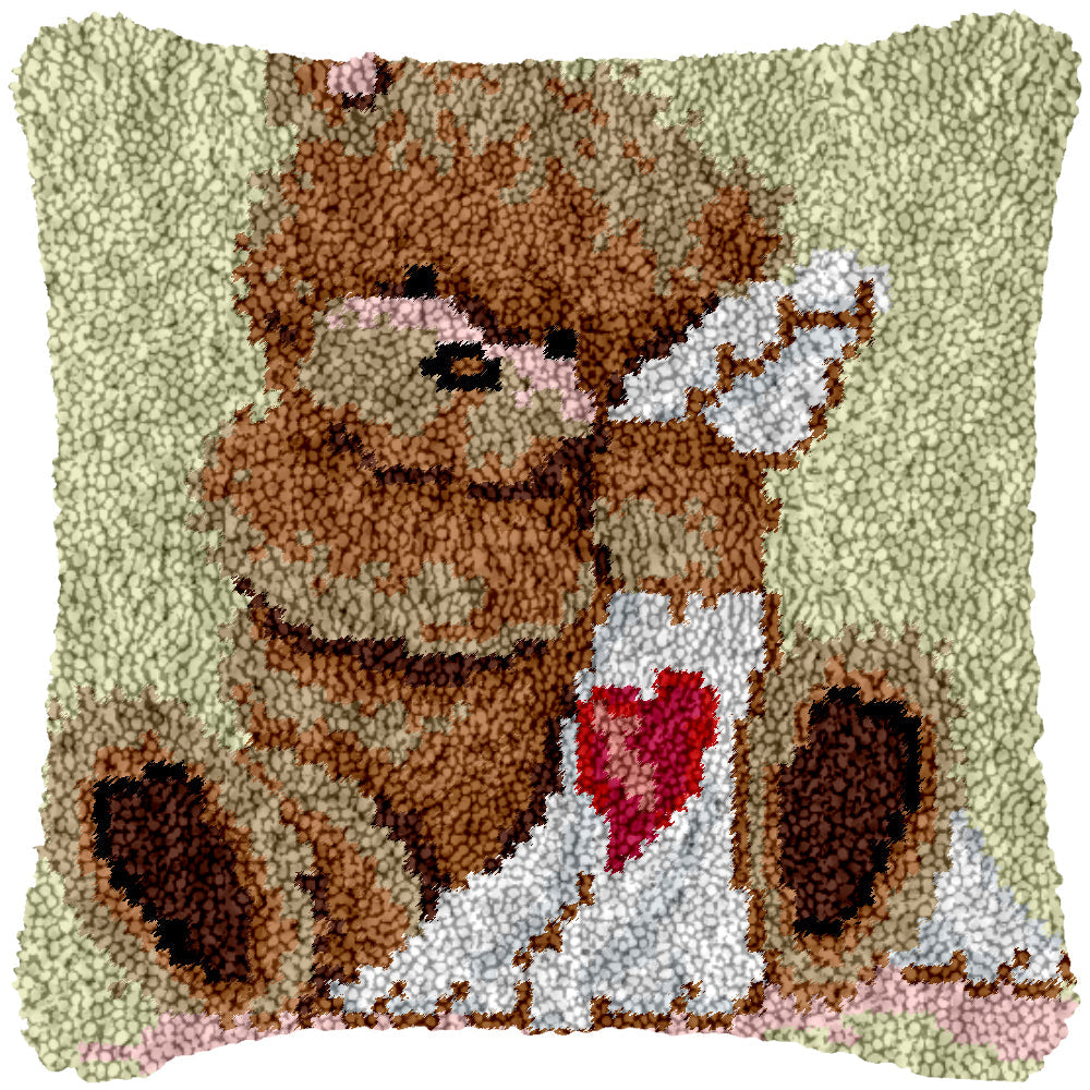 Snuggles Latch Hook Pillowcase by Heartful Crafts