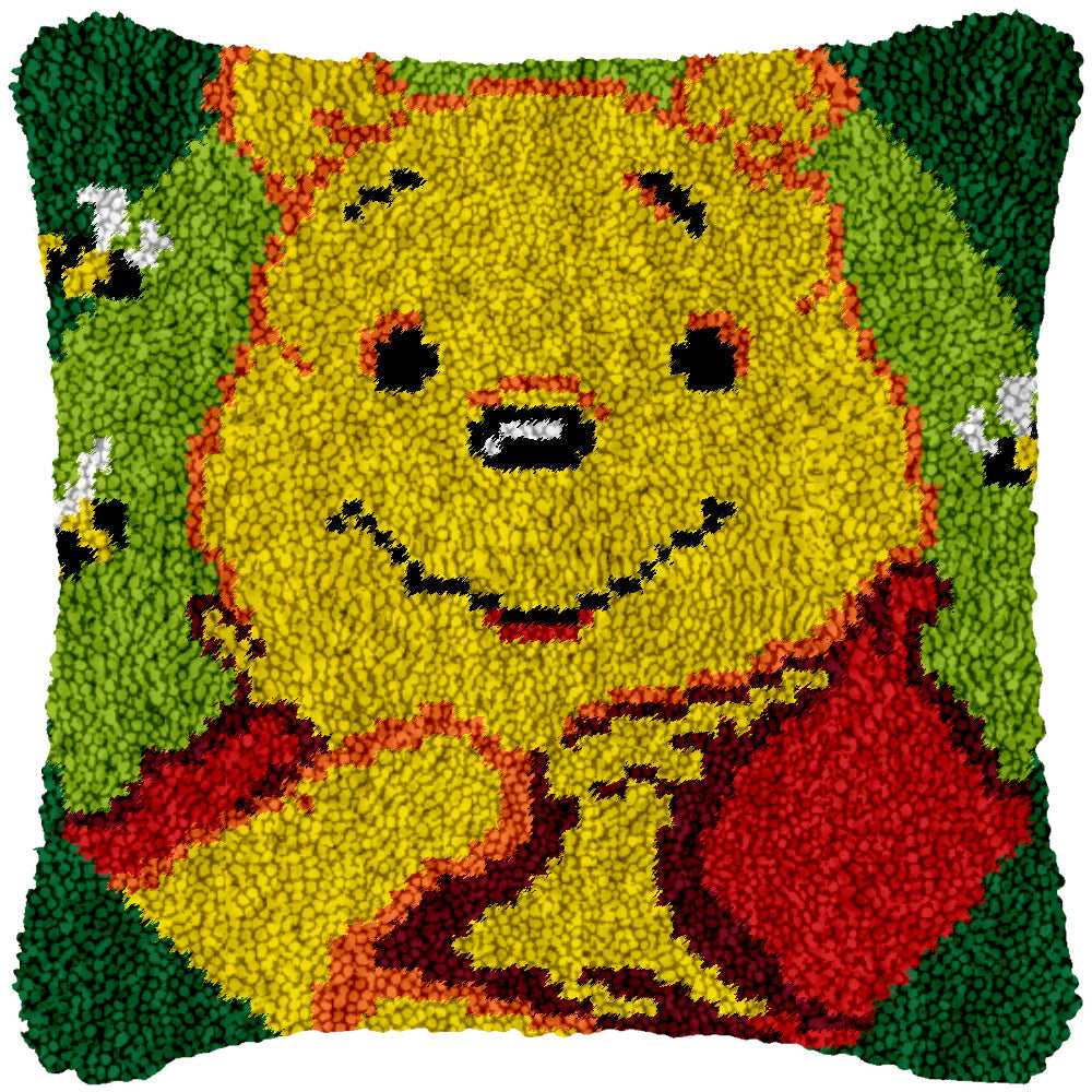 Honey Drip Bear Latch Hook Pillowcase by Heartful Crafts