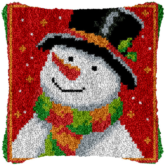 Sophisticated Snowman Latch Hook Pillowcase by Heartful Crafts