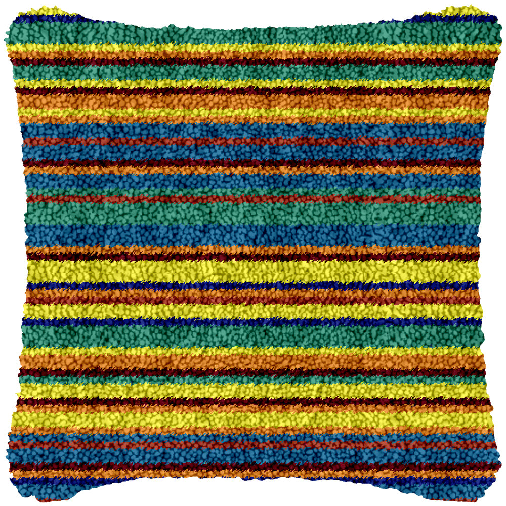 Sunrise Stripes Latch Hook Pillowcase by Heartful Crafts