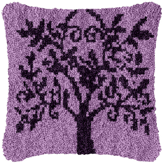 Dark Tree Latch Hook Pillowcase by Heartful Crafts