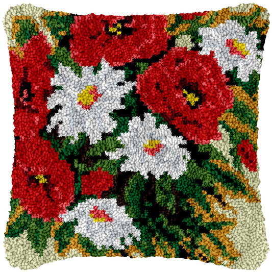 Elegant Bouquet Latch Hook Pillowcase by Heartful Crafts
