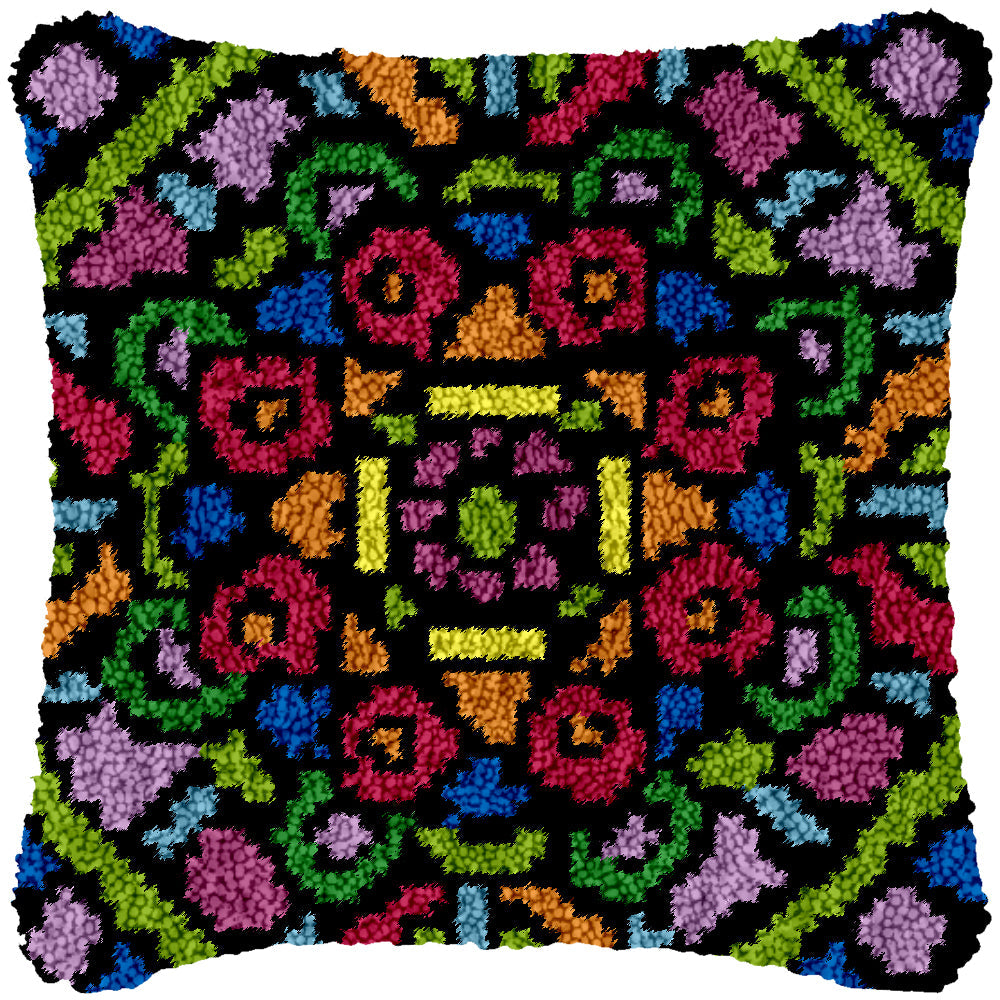 Heartful Mandala Latch Hook Pillowcase by Heartful Crafts