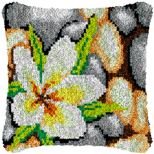 Jasmine in the Stream Latch Hook Pillowcase by Heartful Crafts