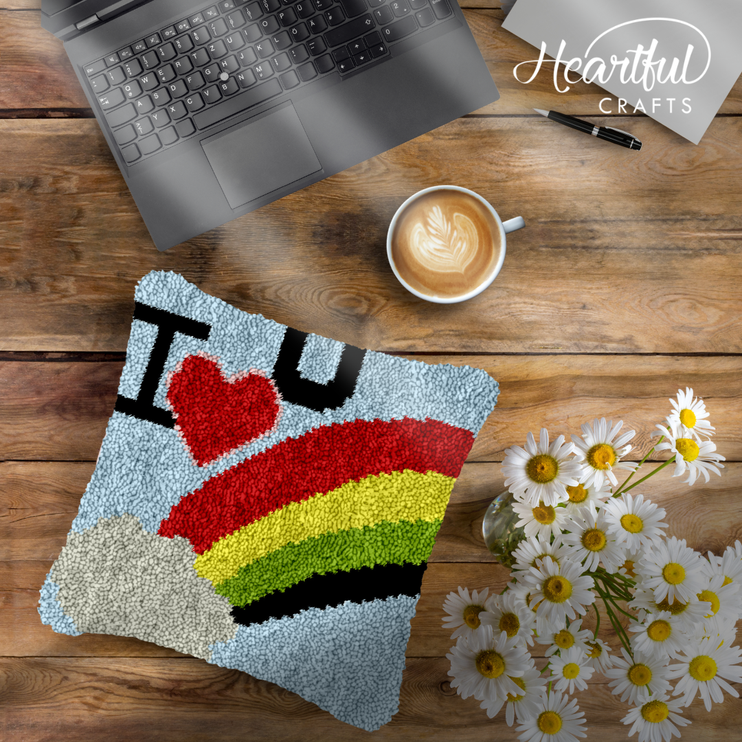 Pride Love Latch Hook Pillowcase by Heartful Crafts