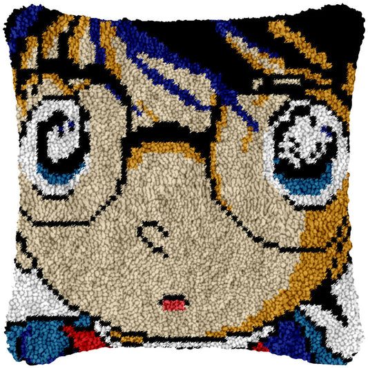 Detective Boy Latch Hook Pillowcase by Heartful Crafts