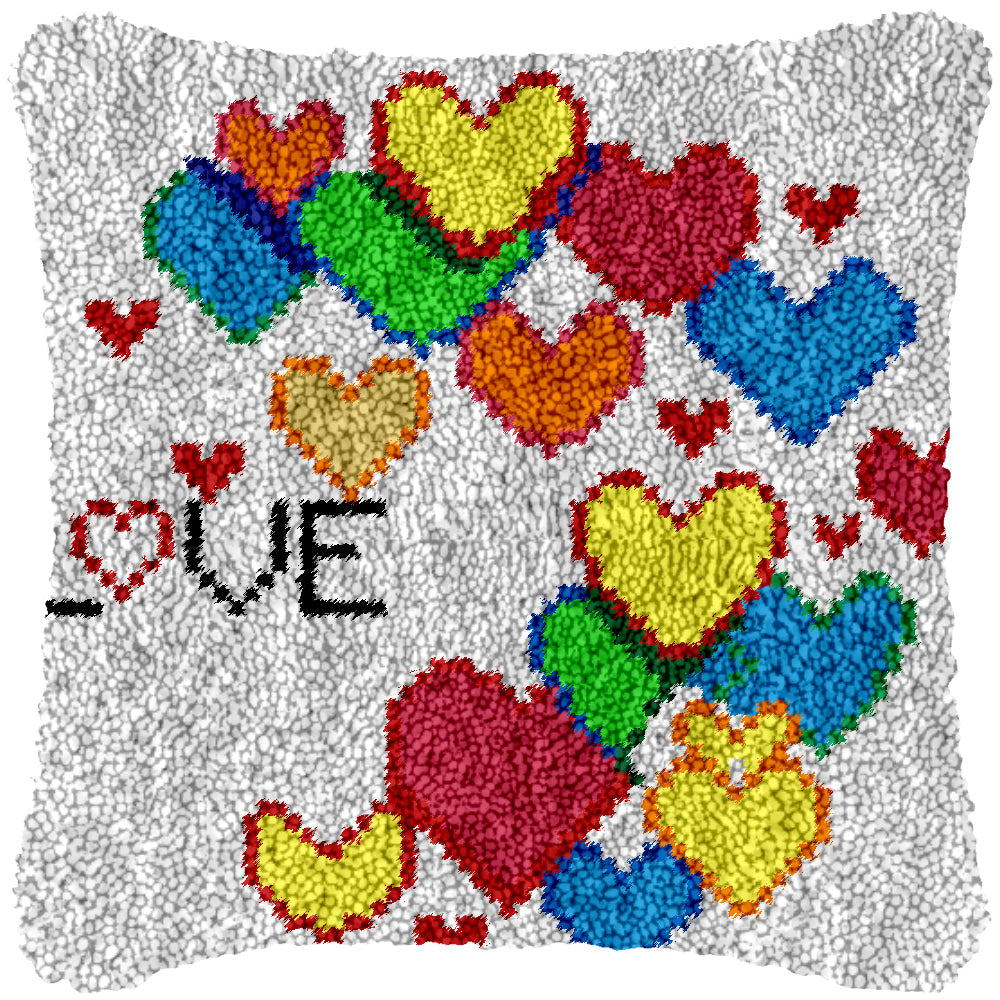 Eternal Love Latch Hook Pillowcase by Heartful Crafts