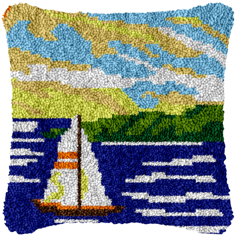 Set Sail Latch Hook Pillowcase by Heartful Crafts